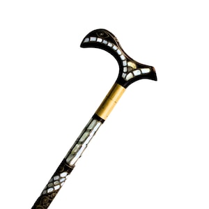 Unique Cane-Mother of Pearl Cane-Mother of Pearl inlaid Walking Stick–Walking stick-Handmade walking stick-- Handmade Cane-Fathers day gift