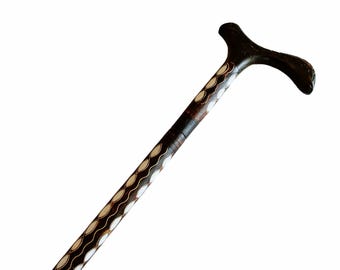 Unique Cane-Mother of Pearl Cane-Mother of Pearl inlaid Walking Stick–Walking stick-Handmade walking stick-- Handmade Cane-Fathers day gift