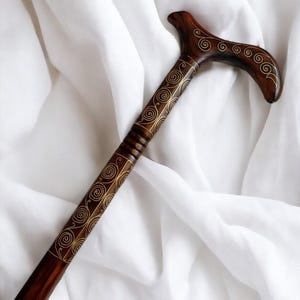 Unique Cane-Mother of Pearl Cane-Mother of Pearl inlaid Walking Stick–Walking stick-Handmade walking stick-- Handmade Cane-Fathers day gift