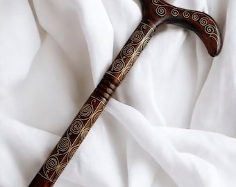 Unique Cane-Mother of Pearl Cane-Mother of Pearl inlaid Walking Stick–Walking stick-Handmade walking stick-- Handmade Cane-Fathers day gift