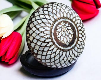 黄金のマザーオブパールの宝箱：八角形のジュエリーケース - Etsy 日本