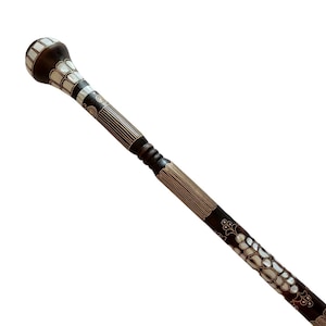 Unique Cane-Mother of Pearl Cane-Mother of Pearl inlaid Walking Stick–Walking stick-Handmade walking stick-- Handmade Cane-Fathers day gift