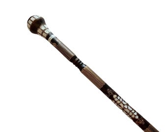 Unique Cane-Mother of Pearl Cane-Mother of Pearl inlaid Walking Stick–Walking stick-Handmade walking stick-- Handmade Cane-Fathers day gift