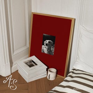 Personalized Photo Frame Mat | Red Vintage | Portrait Printable Photo Mat Board | Custom Digital Wall Art | Sentimental Gift for Home Decor
