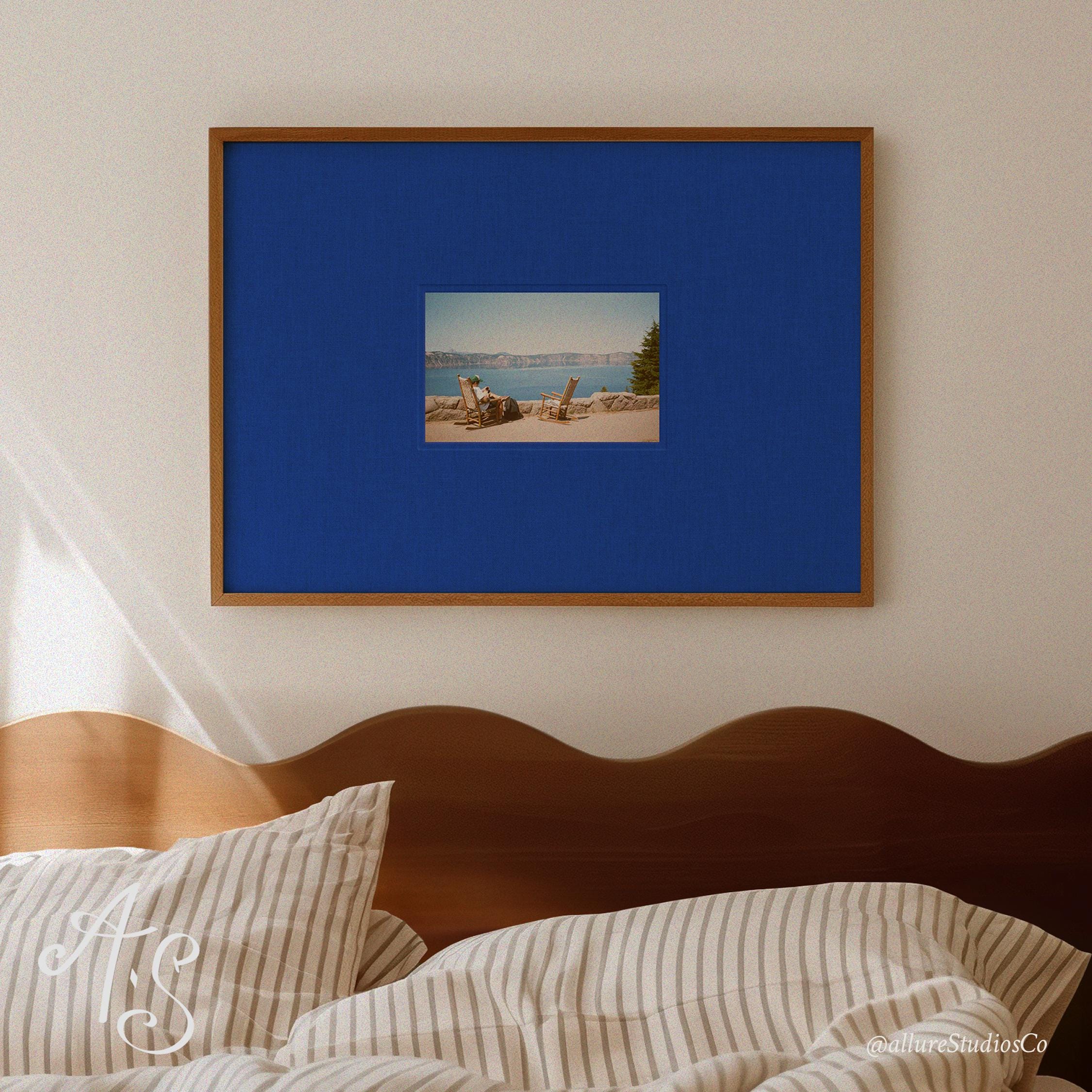 Personalized Photo Frame Mat | Navy Blue | Horizontal Printable Photo Mat Board | Custom Digital Wall Art | Sentimental Gift for Home Decor