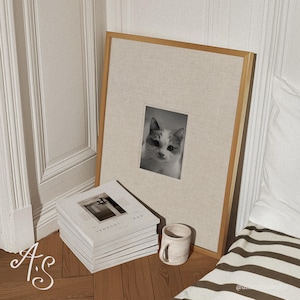 Personalized Photo Frame Mat | Cream | Trendy Portrait Printable Photo Mat Board | Custom Digital Wall Art | Sentimental Gift for Home Decor