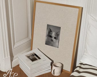 Personalized Photo Frame Mat | Cream | Trendy Portrait Printable Photo Mat Board | Custom Digital Wall Art | Sentimental Gift for Home Decor