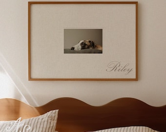 Personalized Photo Frame Mat | Beige Cream| Horizontal Printable Photo Mat Board | Custom Digital Wall Art | Sentimental Gift for Home Decor