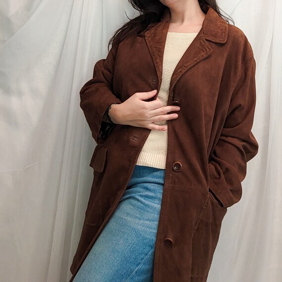 Italian brown suede jacket, NWT, large