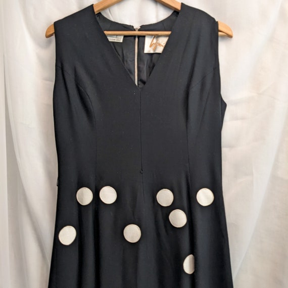 1960's black and white polka dot dress, Shannon R… - image 3