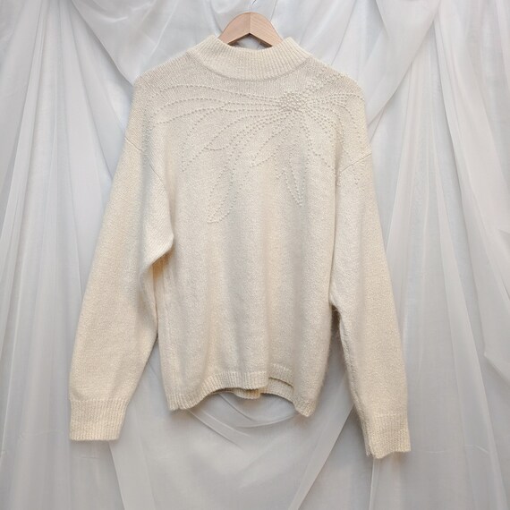 Silk & angora blend ivory sweater by CeZanne - image 2