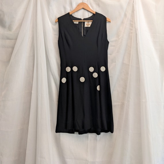 1960's black and white polka dot dress, Shannon R… - image 1