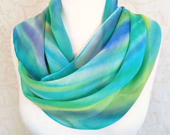 Chiffon Silk Scarf Hand-Painted in California Summer