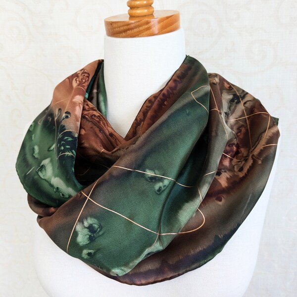 Olive Silk Scarf main image 1