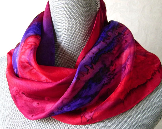 Red Berries Silk Scarf 90 cm