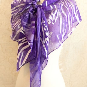 Lavender Garden Hand Dyed Silk and Rayon Devore Scarf