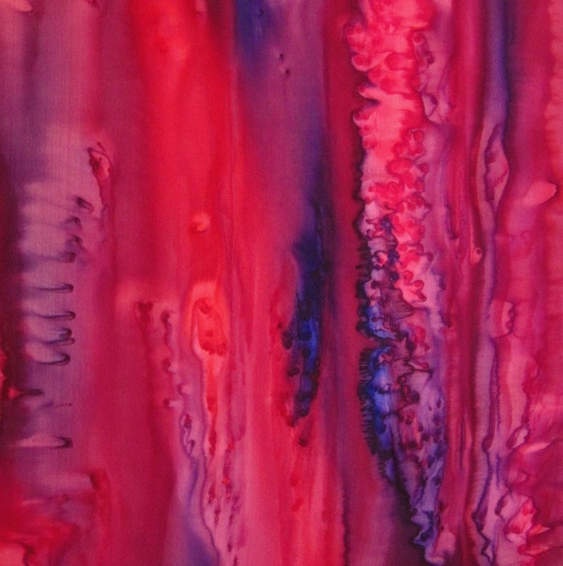 Silk Scarf Hand-Painted in Red, Berry and Purple image 4