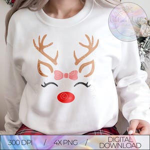 Reindeer SVG Bundle, Set of 4 Reindeer Digital Cut Files, Christmas Reindeer Clipart, Cricut Silhouette Compatible, Holiday SVGs for Crafts