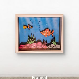 3D Clownfish Wood Wall Art – Handmade Coastal Decor, Finding Nemo Style Beach House Gift