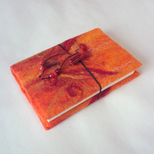 Handmade Felt Sketchbook in Orange and Red