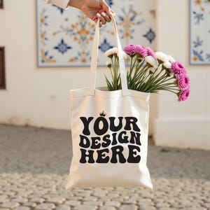 Tote Bag Mockup, Natural Canvas Tote Bag Mockup, Shopping Bag Mockup, Mockup Template, Lifestyle Mockup, Urban Mockup, Model Tote Bag, POD