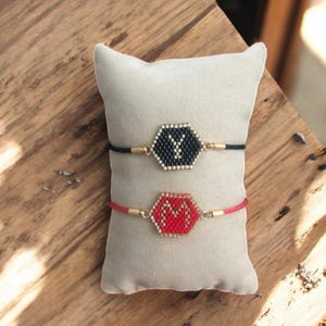 Personalized Initial Bracelet - Custom Letter Bracelet - Handmade Adjustable Jewelry