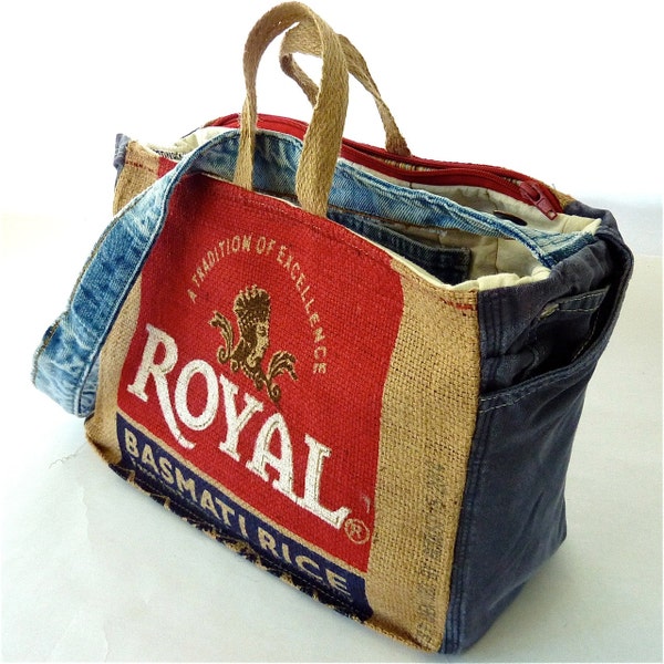 Recycled Burlap Rice Bag Market Tote