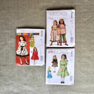 McCall&#39;s M5742 M6062 M6197 Girls Separates & Dresses, Set of 3 Patterns for Dresses, Top And Pants, Party Wedding School Weekend ALL UNCUT