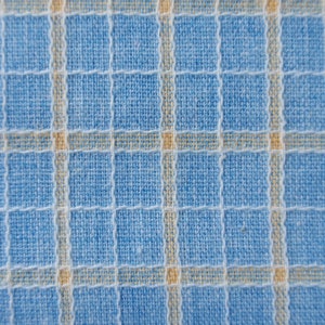 1 3/8 Yds Vintage 80s Cotton Plaid, Woven Blue & Yellow Mini Plaid, 45 Wide, Shirt, Top, Dress, Skirt, Career, Casual, Curtain, Quilt, Doll image 2