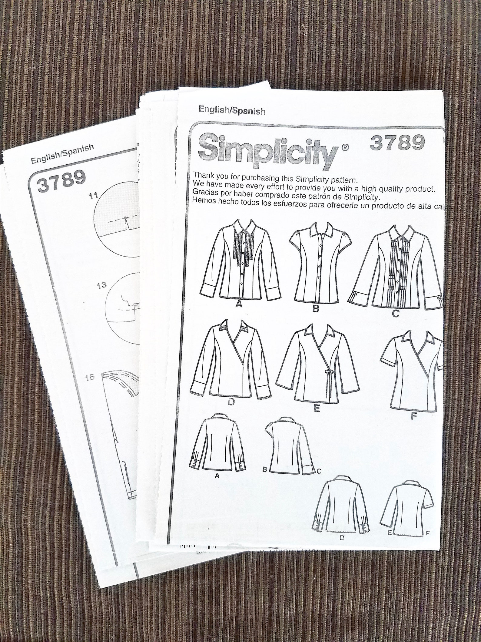 Simplicity 3789 Size 6-8-10-12-14 Khaliah Ali, Button-front Blouse Top ...