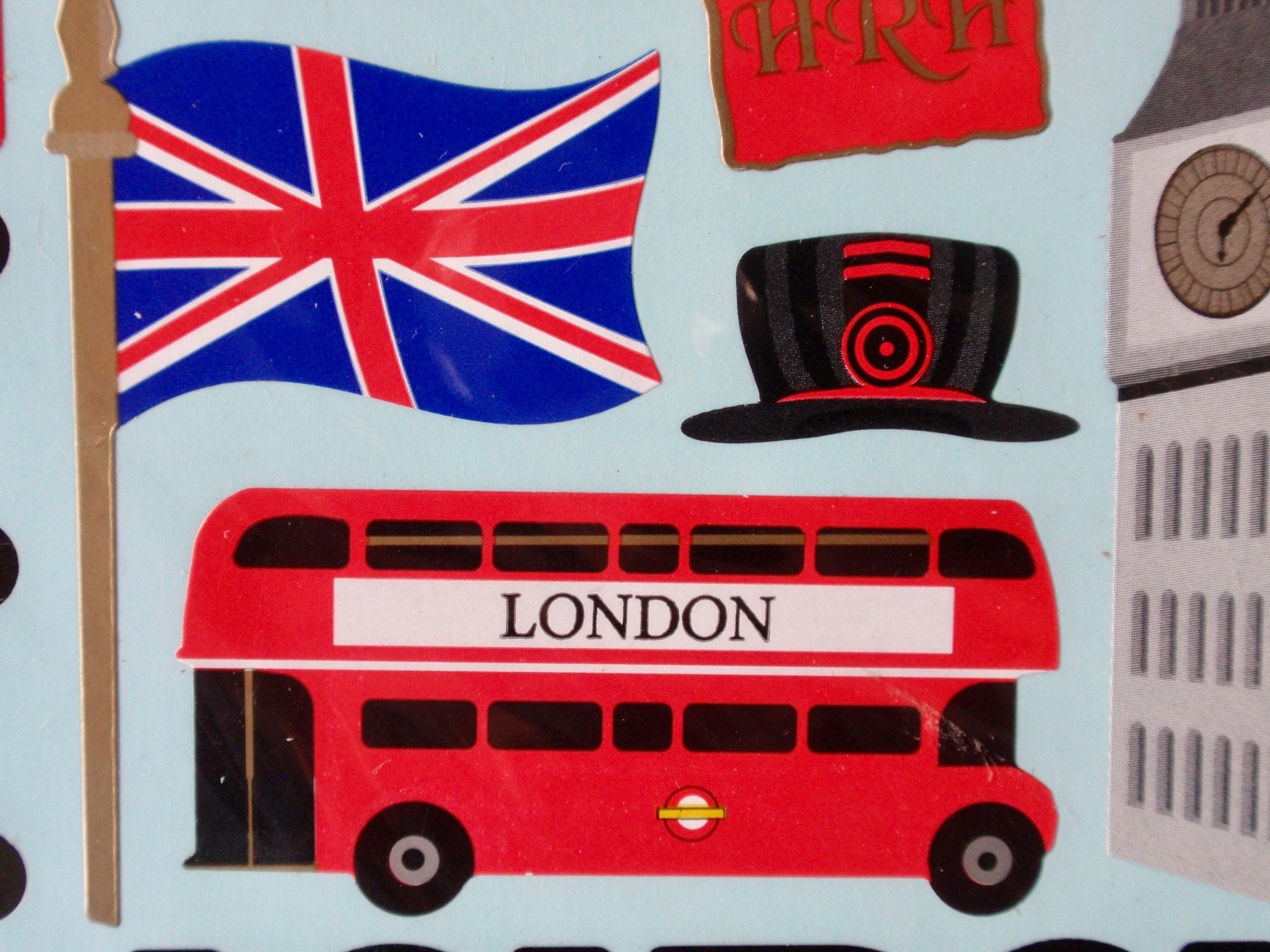 Set of 2 Sticker Packs, World Vacation Travel, London, Paris, USA, Unopened  Out of Print, Scrapbook, Cards, Posters, Mix Media Art, Craft 