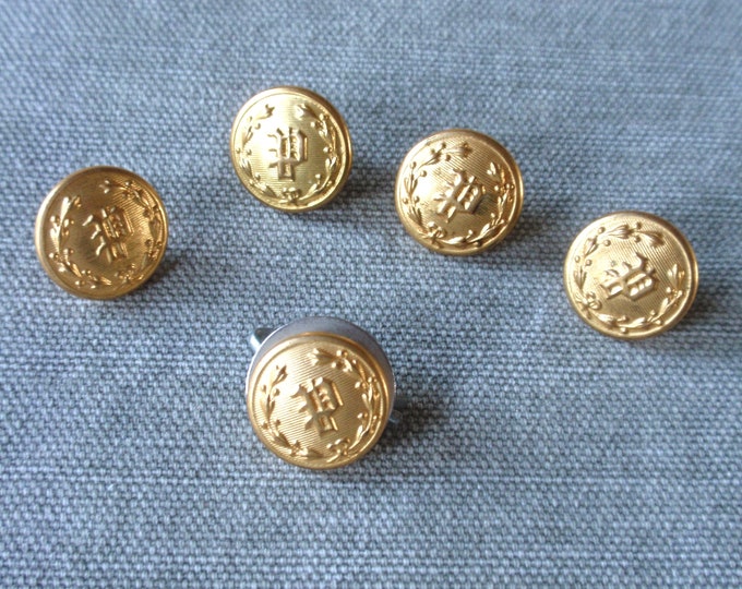 Vintage Police Uniform Buttons, Set of 5, 1970s Official Waterbury Conn ...