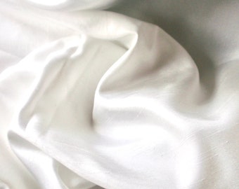 White Faux Silk Dupioni Shantung Fabric: 56" Wide, Polyester Low Sheen