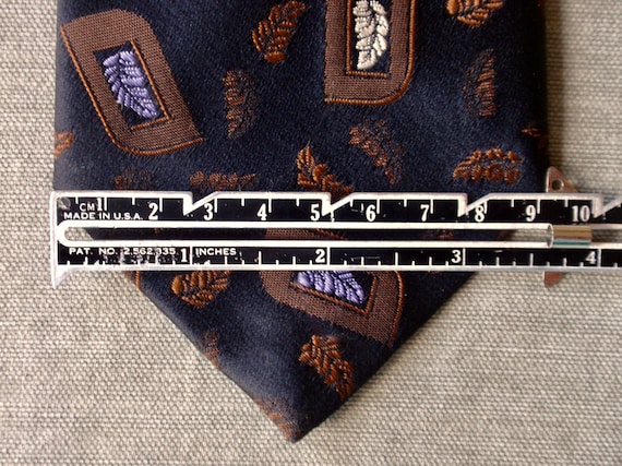 Vintage 90s Brocade Necktie: Feather Leaf Design, The Men's Store View 3