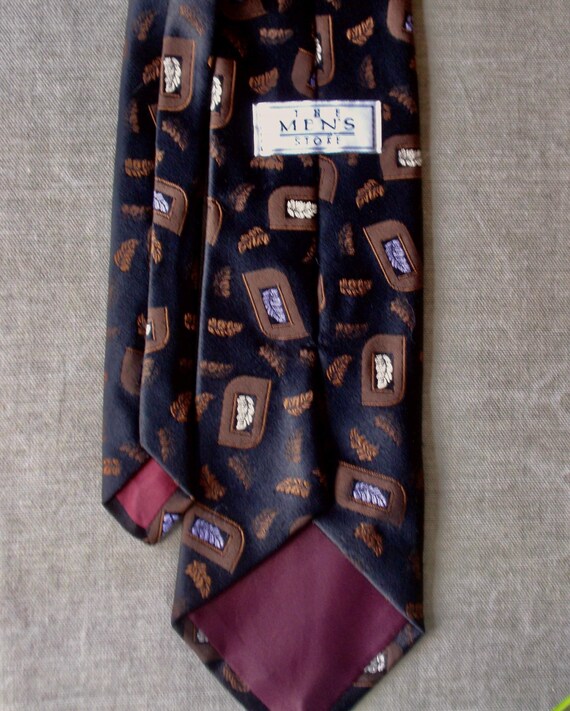 Vintage 90s Brocade Necktie: Feather Leaf Design, The Men's Store View 5