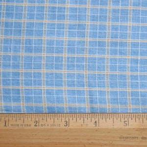 1 3/8 Yds Vintage 80s Cotton Plaid, Woven Blue & Yellow Mini Plaid, 45 Wide, Shirt, Top, Dress, Skirt, Career, Casual, Curtain, Quilt, Doll image 5