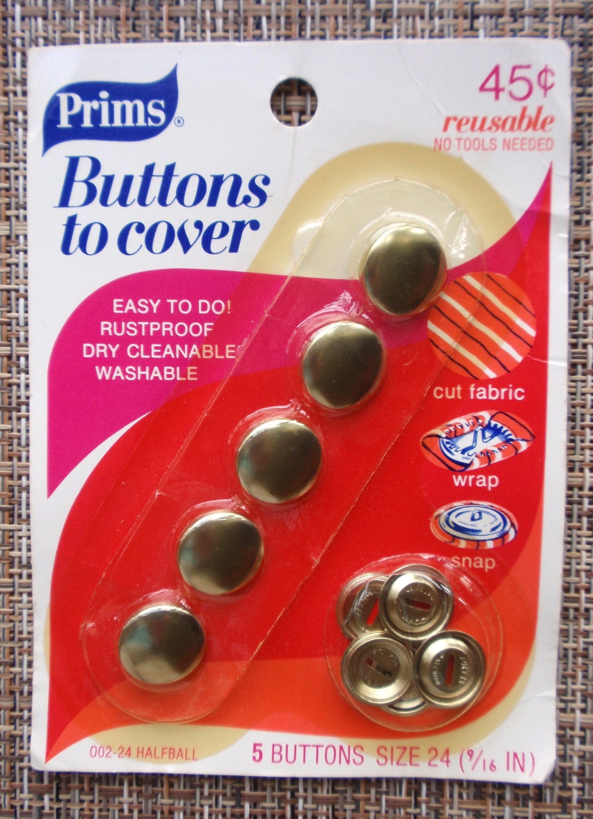 Hemline Self Cover Buttons Shells Trims Plastic Top 11mm No Sewing Or Tool Required Pack of 50 