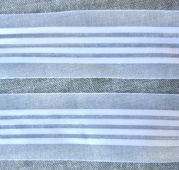 White & Silver Striped Chiffon Ribbon