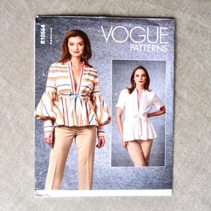 Easy Vogue V1700 R10564 Pullover Tops Sizes 8-16: Standup Collar, Midriff Tie, Sleeve Options UNCUT