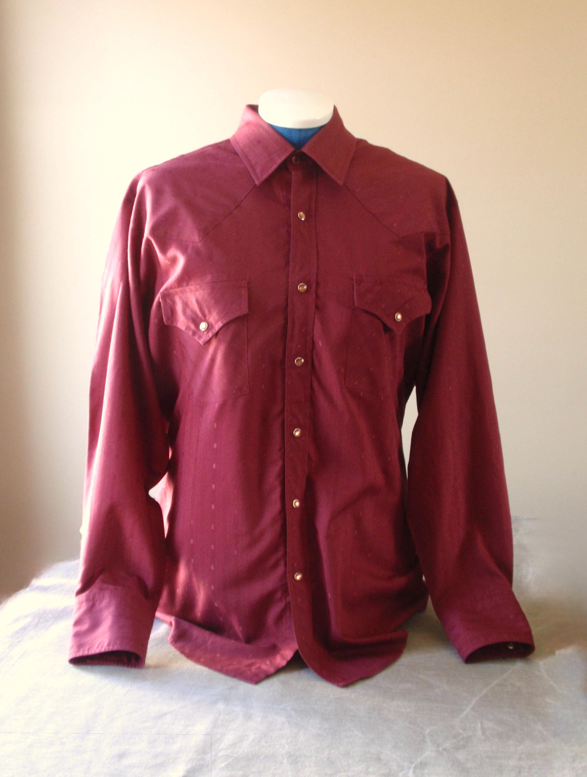 Men Wine Red Dress Shirt - Etsy