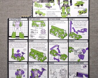1984 Transformers® G1 hook Constructicon, Genuine Tech Specs W