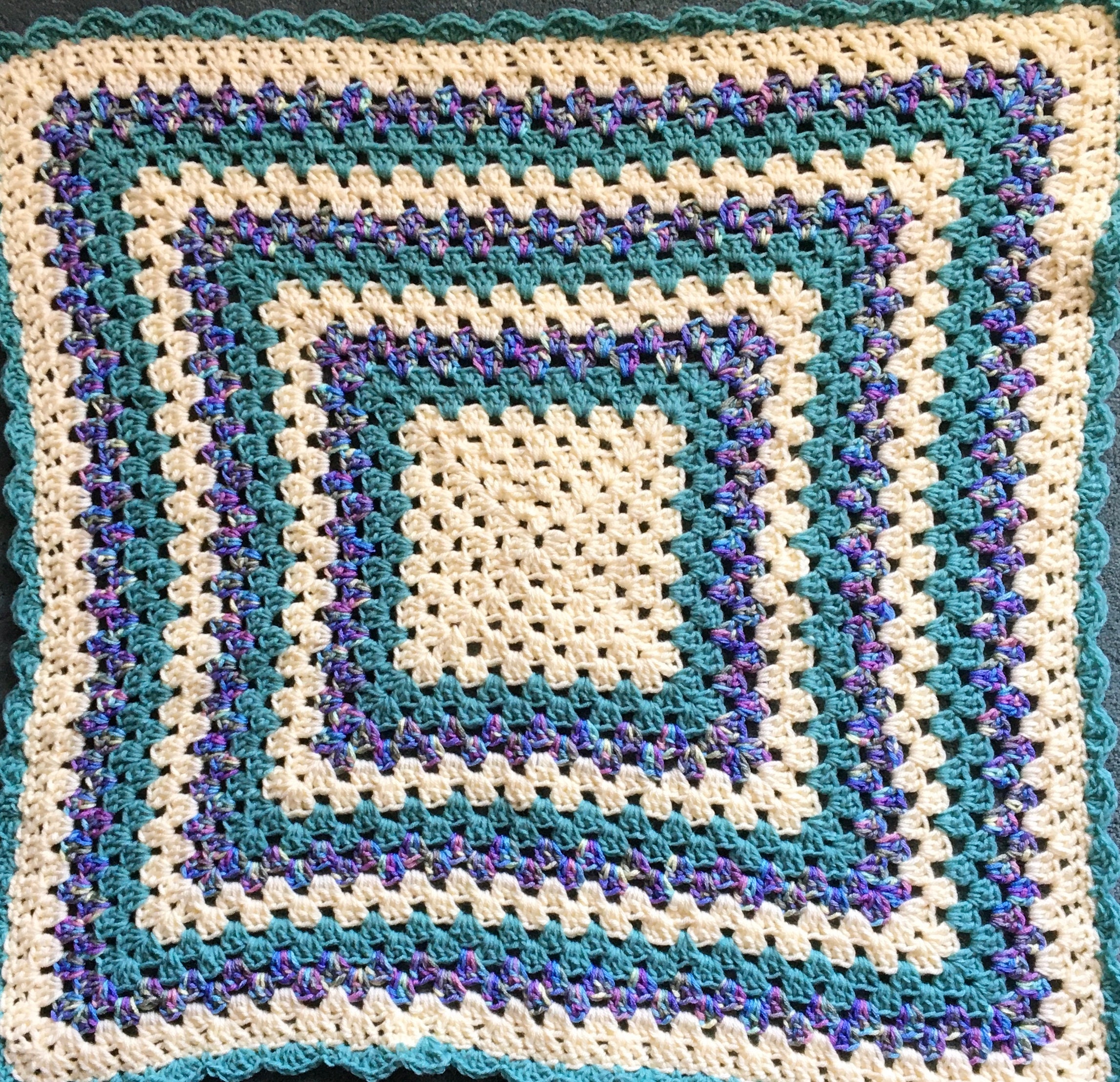 Unisex Small Baby Blanket Green and Yellow Granny Square Etsy UK