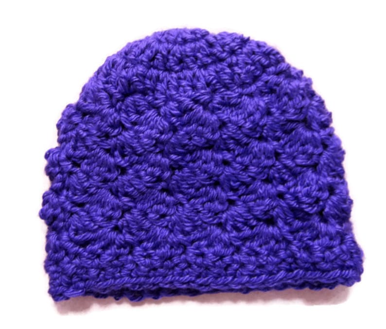 0-3 Month Hat Crocheted Baby Hat Crochet Girl Hat Infant Hat Baby Shower Gift Purple Baby Hat