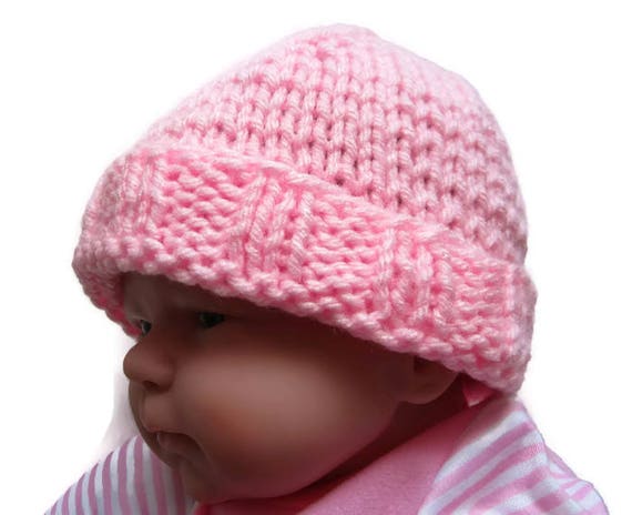 pink baby winter hat