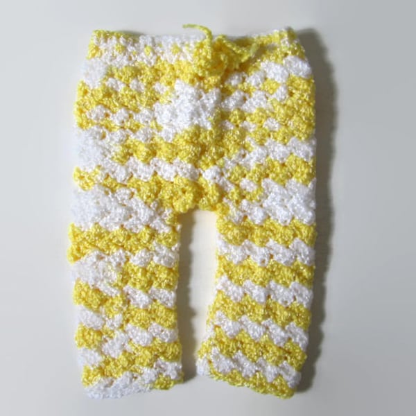 Newborn Pants, Crocheted Baby Pants, Yellow Baby Pants, Baby Bottoms, Newborn Photo Prop, Baby Shower Gift, Gender Neutral Pants, Unisex