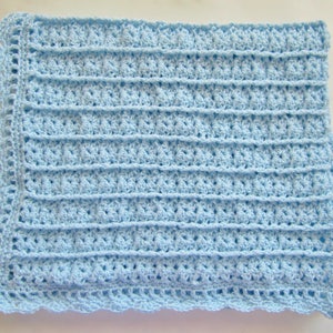 Crocheted Blue Baby Blanket image 2