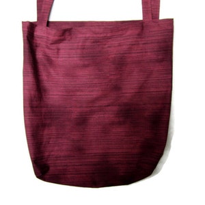 Large Cotton Tote,Burgundy Shopping Bag, Market Bag