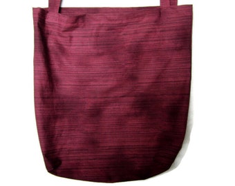 Large Cotton Tote,Burgundy Shopping Bag, Market Bag