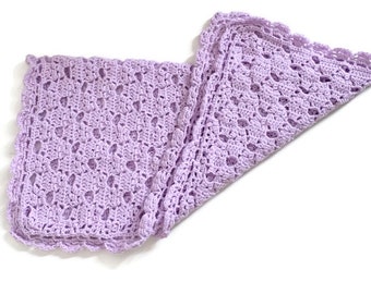 Crocheted Purple Baby Blanket, Baby Shower Gift
