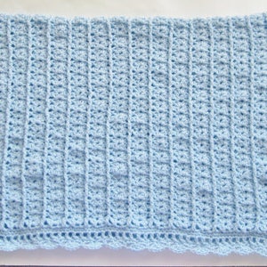 Crocheted Blue Baby Blanket image 4